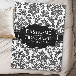 Goth Black Lace and Parchment Hochzeit Jahrestag Fleecedecke