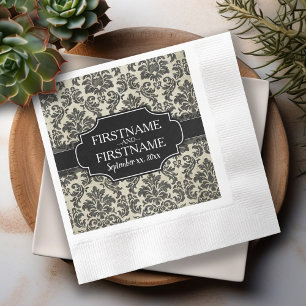 Goth Black Lace and Parchment Hochzeit Jahrestag Serviette