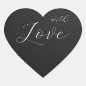 Goth Black Leather Heart Umschlag Aufkleber Sticke (Vorderseite)