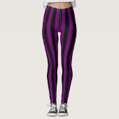 Goth Black Lila vertikale Streifen Leggings (Vorderseite)