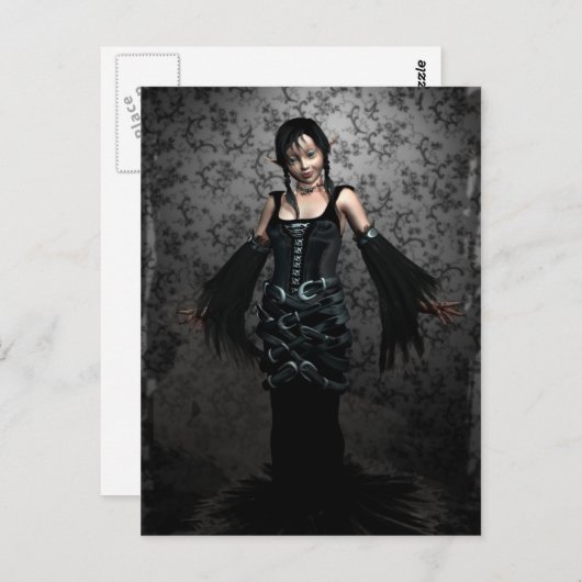 Goth Black Postcard Postkarte (Vorne/Hinten)
