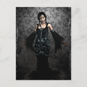 Goth Black Postcard Postkarte