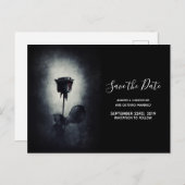 Goth Black Rose Bloody Petal Wedding Save the Date Postkarte (Vorne/Hinten)