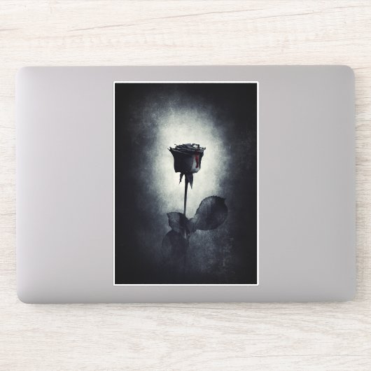 Goth Black Rose Dripping Blood Macabre Aufkleber (Computer)