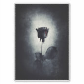 Goth Black Rose Dripping Blood Macabre Aufkleber (Vorderseite)