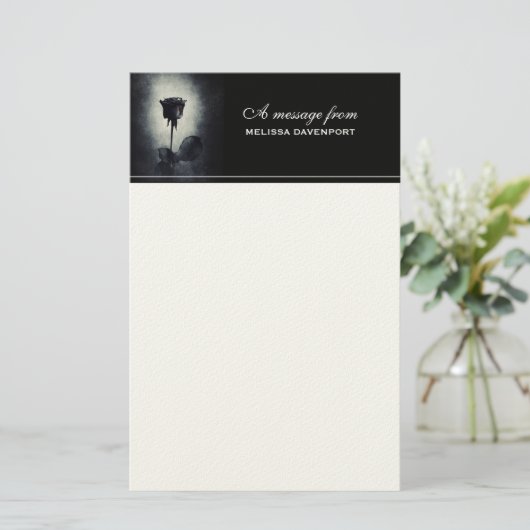 Goth Black Rose Dripping Blood Macabre Briefpapier (Stehend Vorderseite)