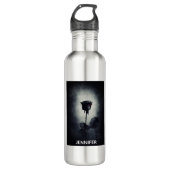 Goth Black Rose Dripping Blood Macabre Edelstahlflasche (Vorderseite)