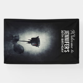 Goth Black Rose Dripping Blood Macabre Geburtstag Banner