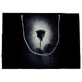 Goth Black Rose Dripping Blood Macabre Große Geschenktüte (Rückseite)