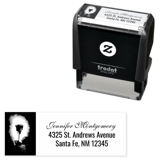 Goth Black Rose Dripping Blood Macabre Permastempel (Beispiel)