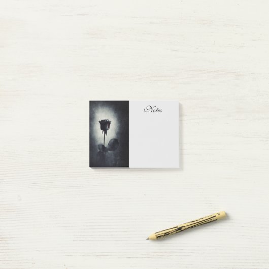Goth Black Rose Dripping Blood Macabre Post-it Klebezettel (Auf Schreibtisch)