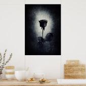 Goth Black Rose Dripping Blood Macabre Poster (Küche)