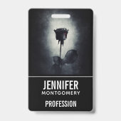 Goth Black Rose Dripping Blood Macabre Profession Ausweis (Rückseite)