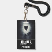 Goth Black Rose Dripping Blood Macabre Profession Ausweis (Rückseite mit Lanyard)