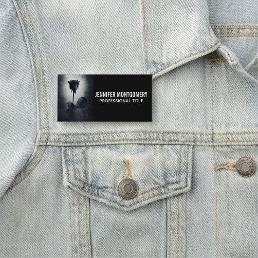 Goth Black Rose Dripping Blood Macabre Profession Namensschild (Beispiel)