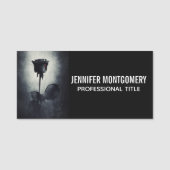Goth Black Rose Dripping Blood Macabre Profession Namensschild (Vorderseite)