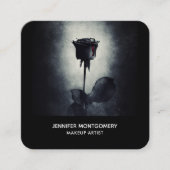 Goth Black Rose Dripping Blood Macabre Quadratische Visitenkarte (Vorderseite)