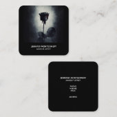 Goth Black Rose Dripping Blood Macabre Quadratische Visitenkarte (Vorne/Hinten)