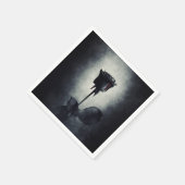 Goth Black Rose Dripping Blood Macabre Serviette (Ecke)