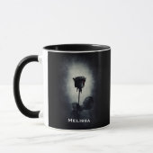 Goth Black Rose Dripping Blood Macabre Tasse (Links)