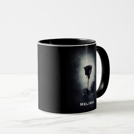 Goth Black Rose Dripping Blood Macabre Tasse (VorderseiteRechts)