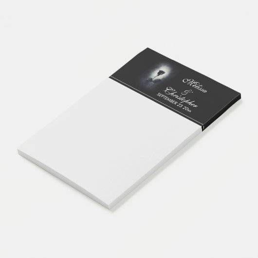 Goth Black Rose Dripping Blood Macabre Wedding Post-it Klebezettel (angewinkelt)