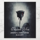 Goth Black Rose Dripping Blood Macabre Wedding Weinetikett (Einzelnes Label)