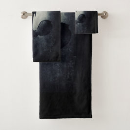 Goth Black Rose Dripping Blop auf Black Grunge Badhandtuch Set