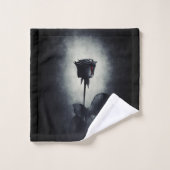Goth Black Rose Dripping Blop auf Black Grunge Badhandtuch Set (Waschlappen)