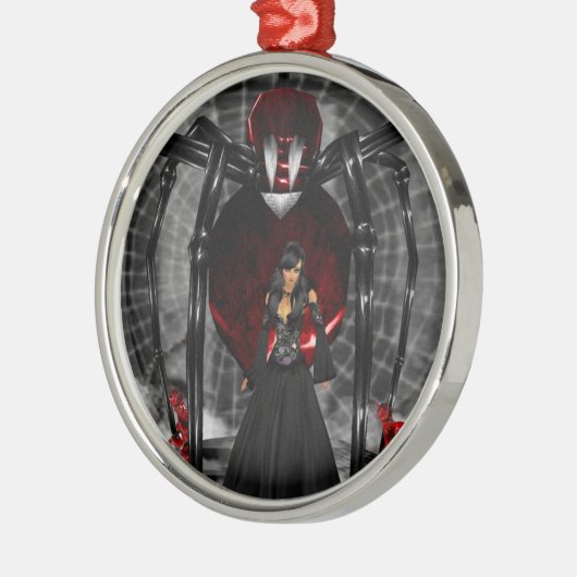 Goth Black Spider Round Ornament (Links)