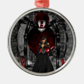 Goth Black Spider Round Ornament (Vorne)