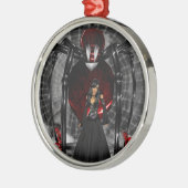 Goth Black Spider Round Ornament Aus Metall (Links)