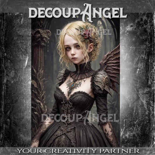Goth Blonde Angel: Elysia-Decoupage- Seidenpapier