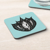 Goth Blume abstraktes Tätowierdesign Getränkeuntersetzer (Linke Seite)