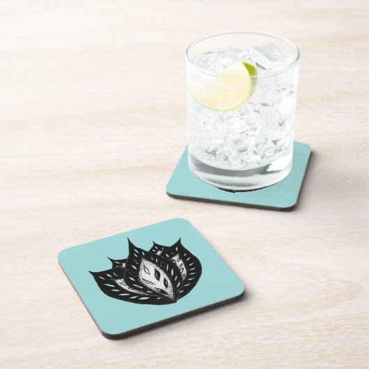 Goth Blume abstraktes Tätowierdesign Getränkeuntersetzer (Rechte Seite)