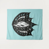 Goth Blume abstraktes Tätowierdesign Wandteppich (Vorderseite (Horizontal))