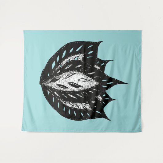 Goth Blume abstraktes Tätowierdesign Wandteppich (Vorderseite (Horizontal))