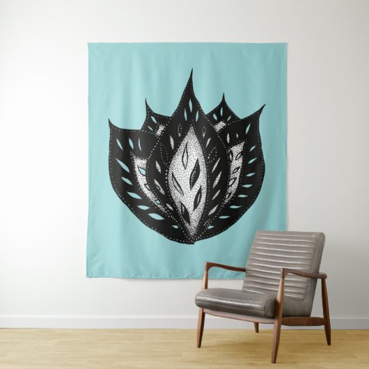 Goth Blume abstraktes Tätowierdesign Wandteppich (Beispiel)