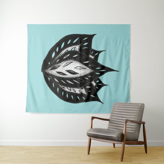 Goth Blume abstraktes Tätowierdesign Wandteppich (Beispiel (Horizontal))