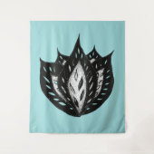 Goth Blume abstraktes Tätowierdesign Wandteppich (Vorderseite)