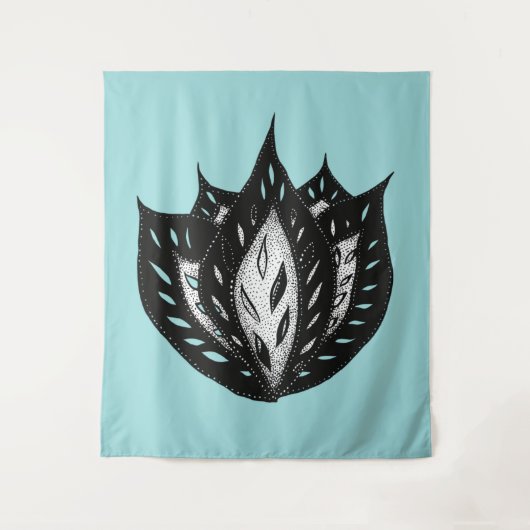 Goth Blume abstraktes Tätowierdesign Wandteppich (Vorderseite)