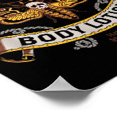 Goth Body Loop - Totenkopfmoth - Vintage Tatze Poster (Ecke)