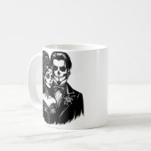 Goth Bride and Groom Day of Death Skeleton Art Kaffeetasse (Vorderseite Links)