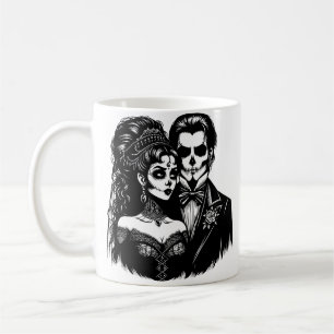 Goth Bride and Groom Day of Death Skeleton Art Kaffeetasse