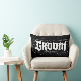 Goth Bride Groom Zusammen Lettern Tattoo Modern Lendenkissen