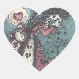 Goth Broken Valentine HEART STICKERS Sheet