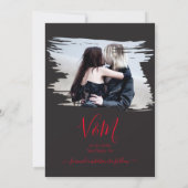Goth Brush Wedding Foto Save the Date Einladung (Rückseite)