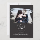 Goth Brush Wedding Foto Save the Date Einladung (Rückseite)