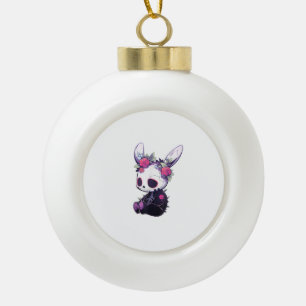 Goth Bunny Gothic Outfit Niedlich E-Girl Kawaii Ra Keramik Kugel-Ornament
