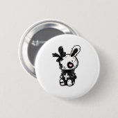 Goth Bunny Kawaii Rabbit E-Girl Niedlich Gothic Ou Button (Vorne & Hinten)
